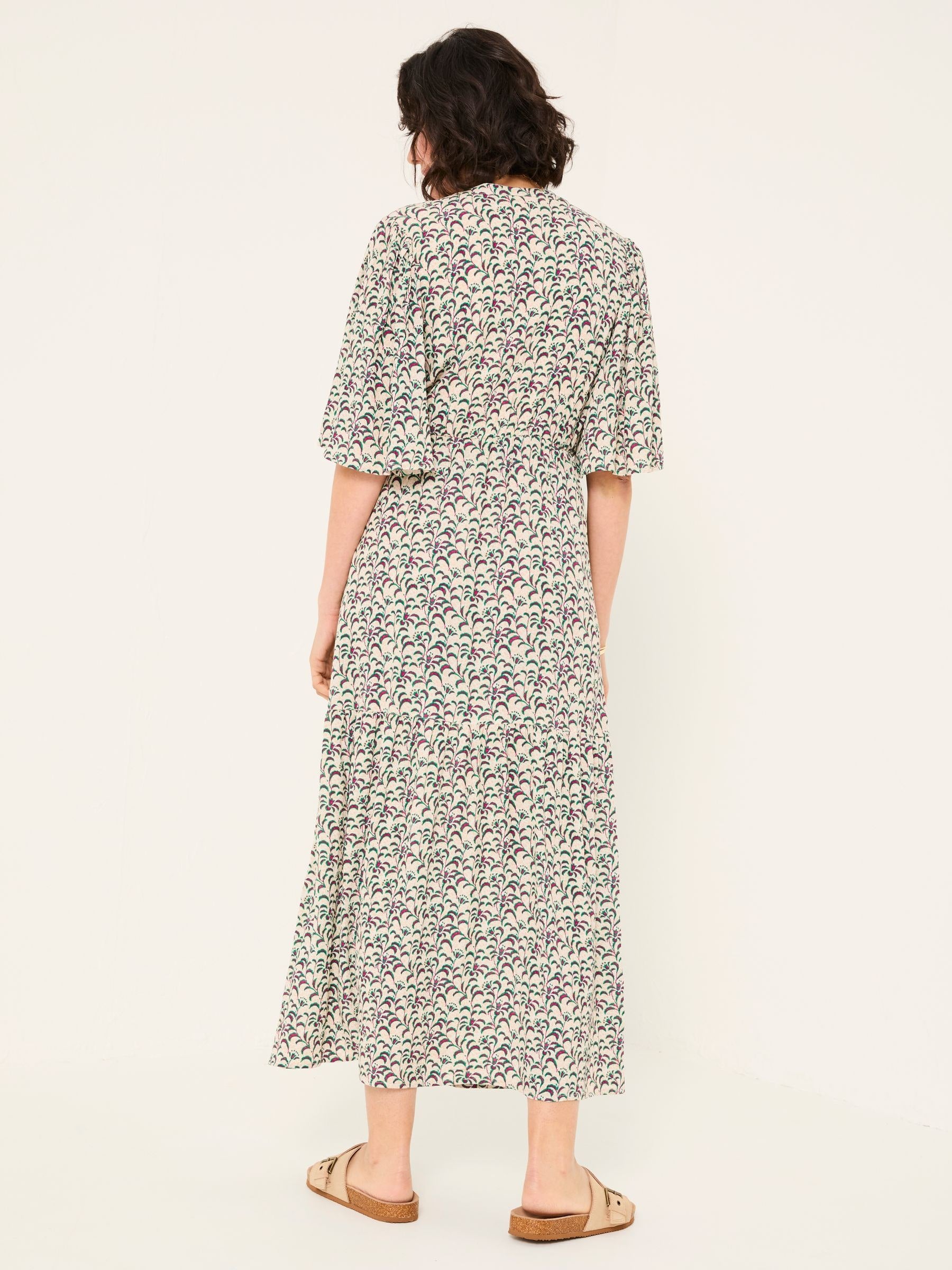 Paige Multi Vine Floral Embroidered Midi Dress