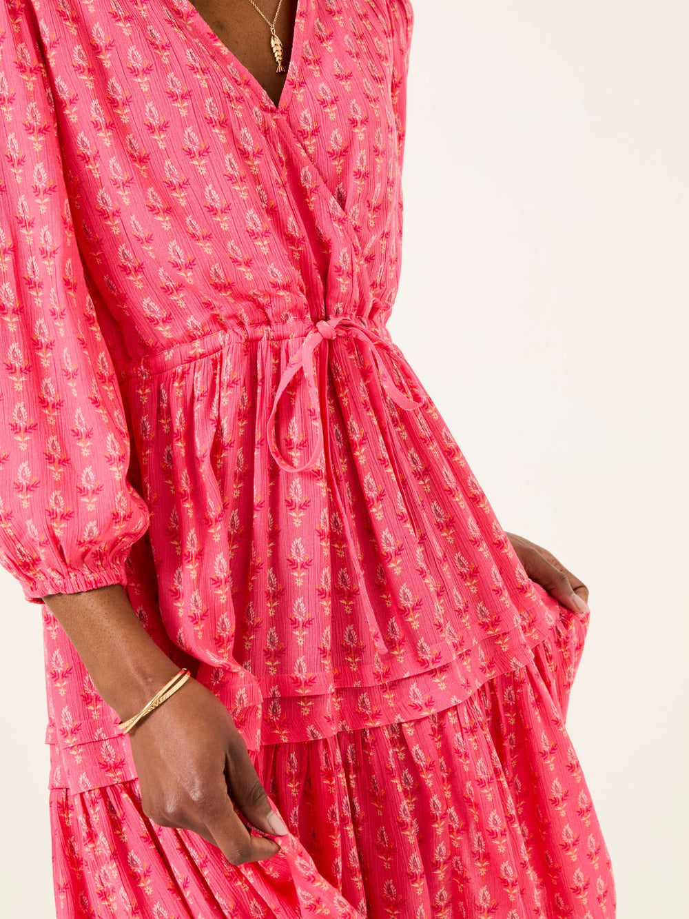 Nancy Mid Pink Paisley Ditsy Dress