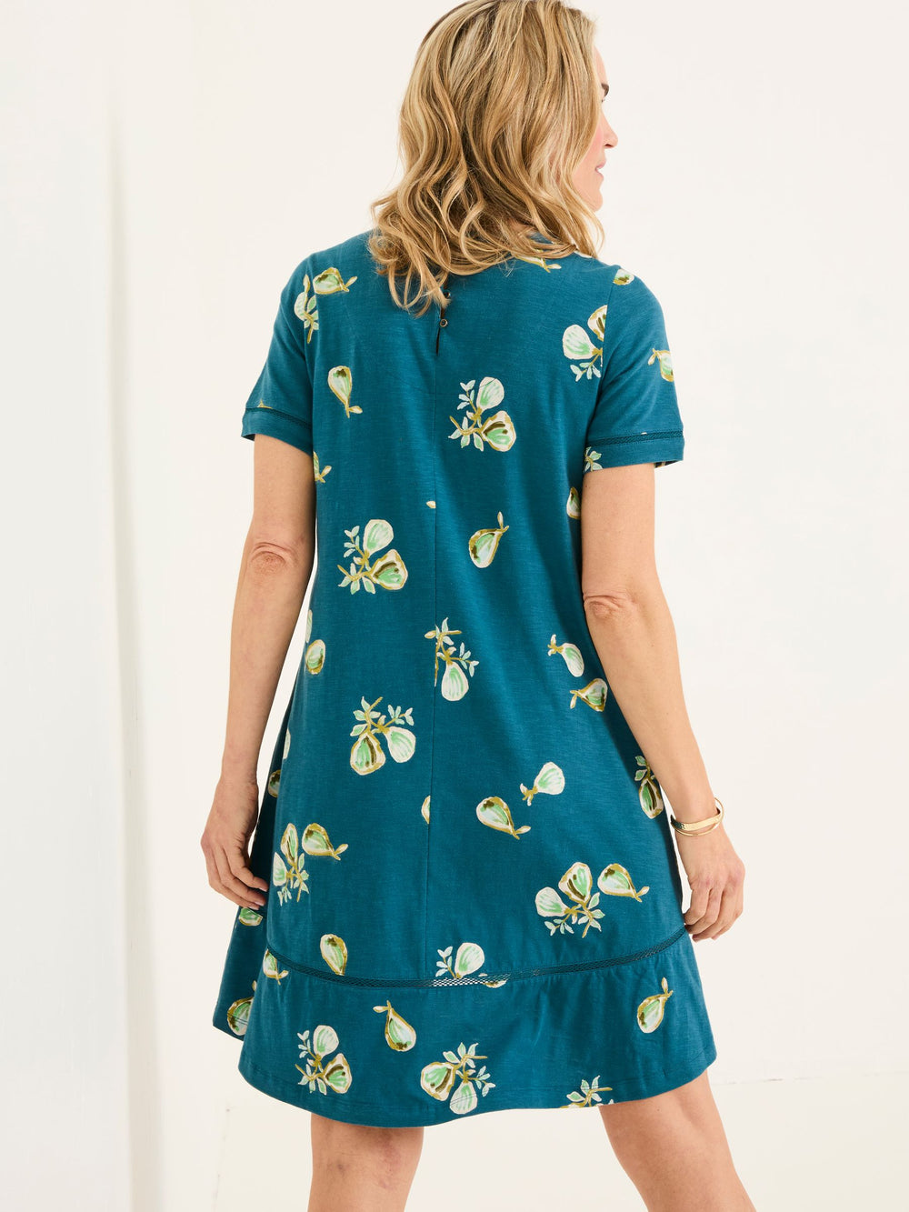 Simone Teal Blue Figs Jersey Dress
