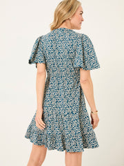 Grace Teal Blue Shibori Jersey Dress