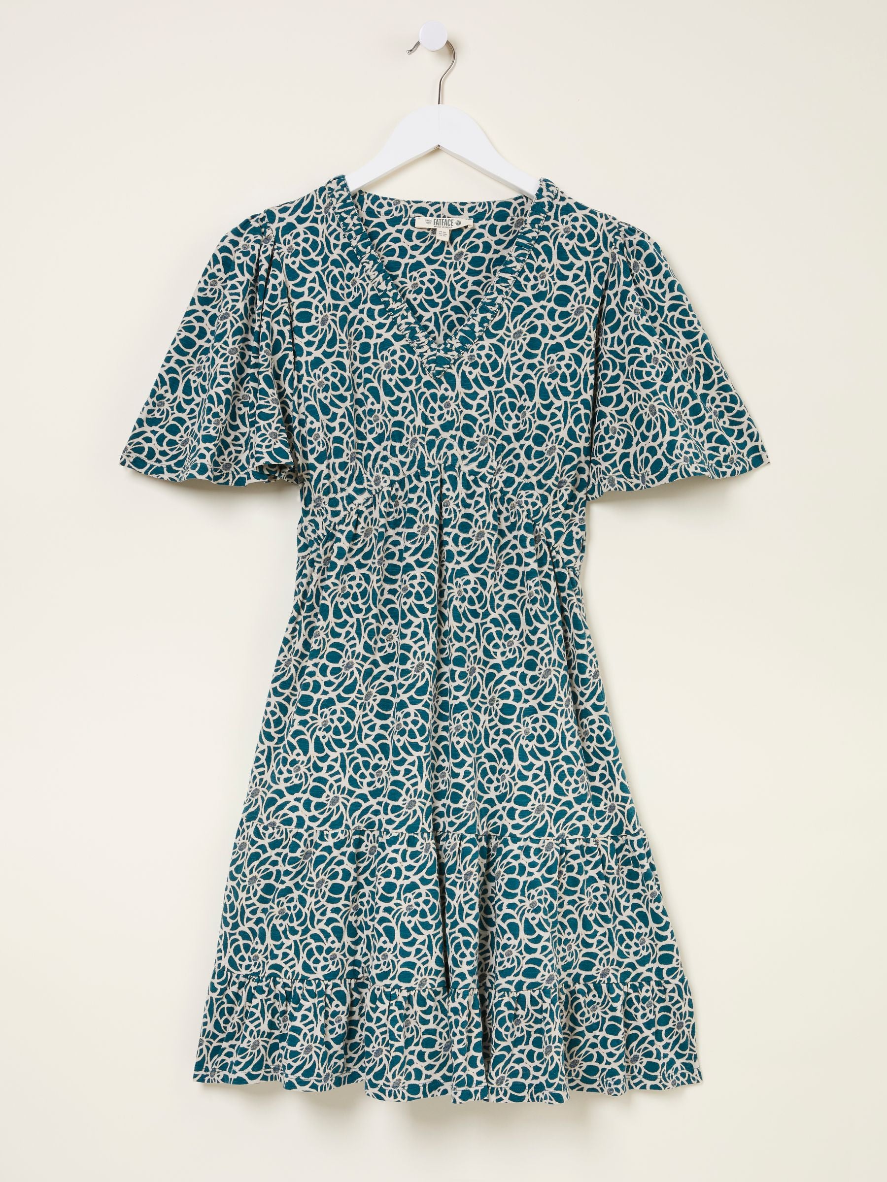 Grace Teal Blue Shibori Jersey Dress
