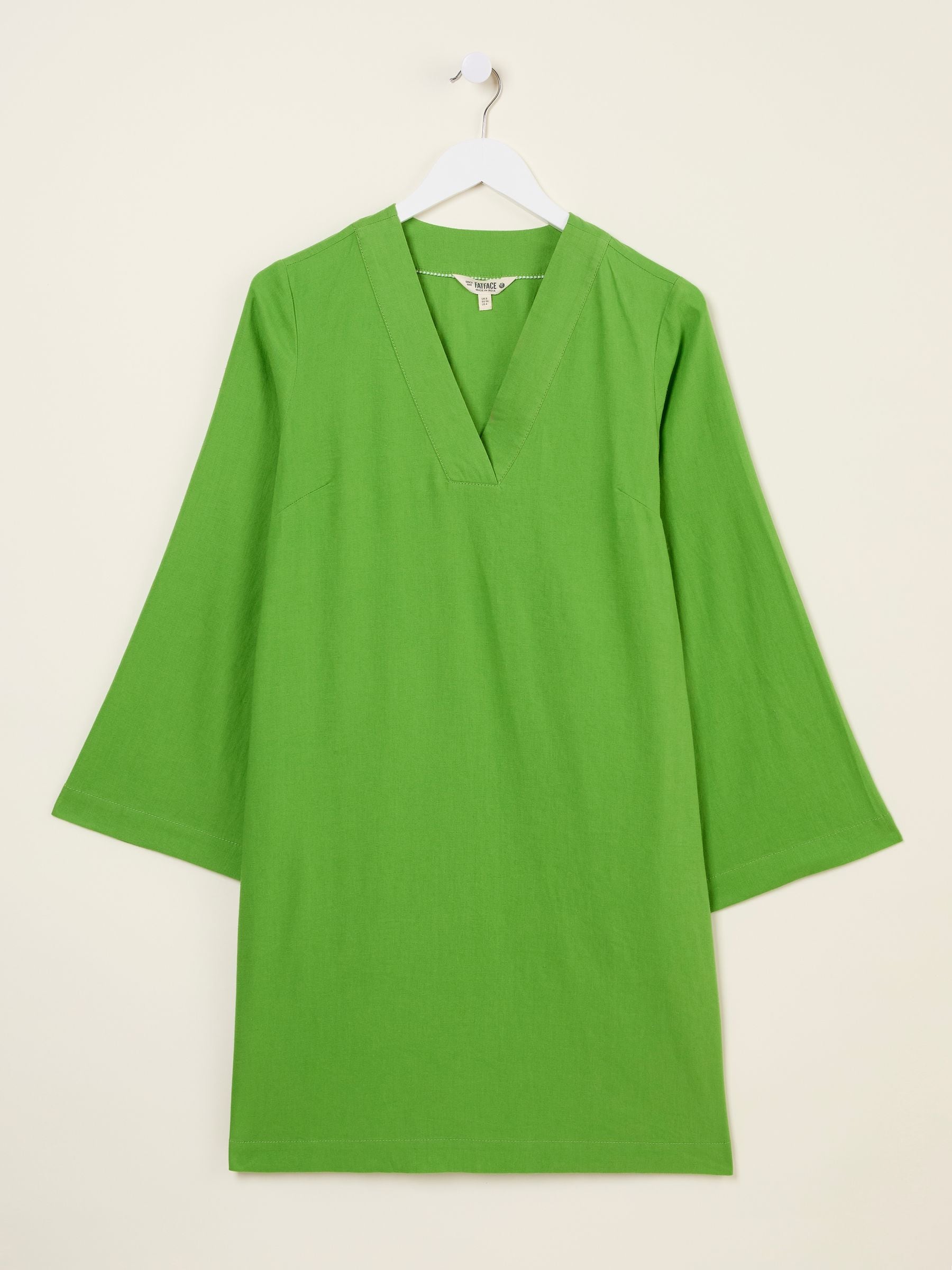 Mid Green Linen Kaftan Dress