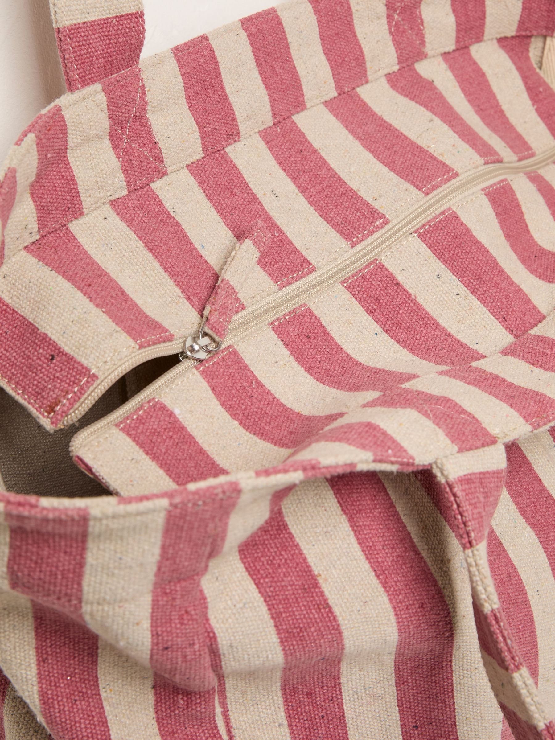Red Striped Beach Bag