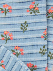 Blue Stripe Floral Socks