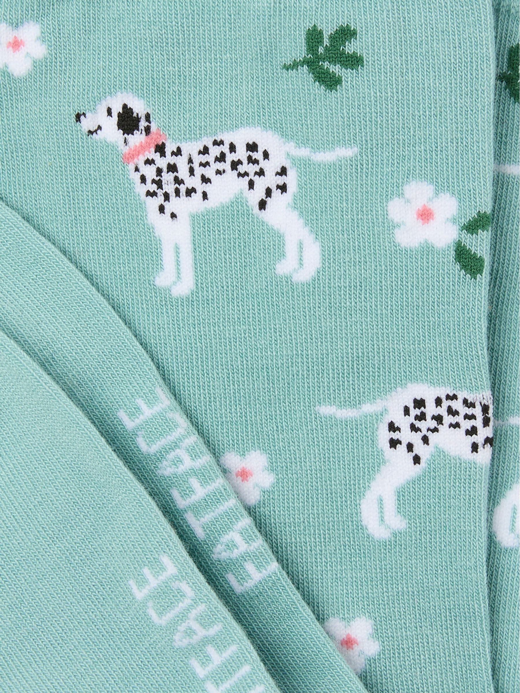 Green Daisy Dog Socks