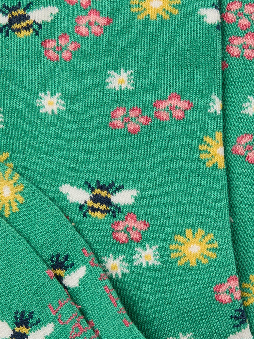 Green Floral Bee Socks