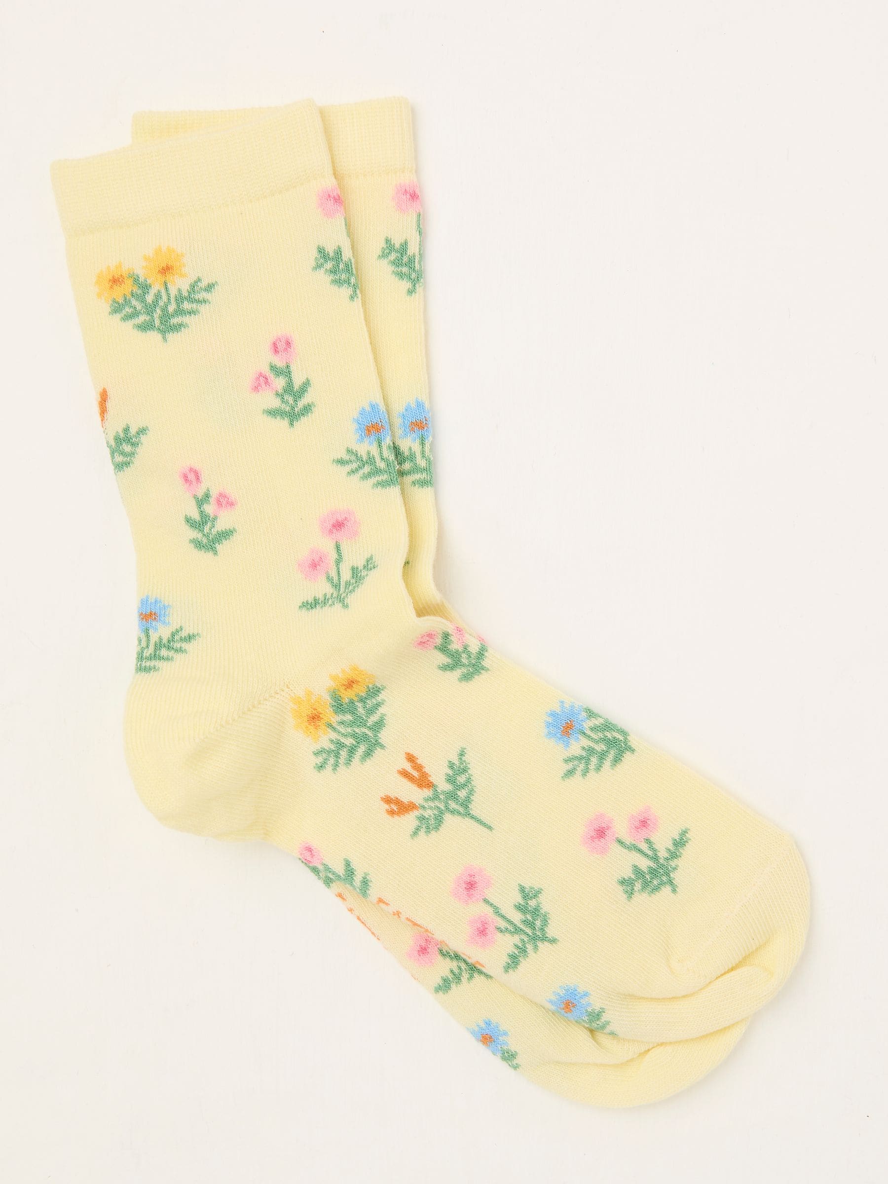 Yellow Floral Socks