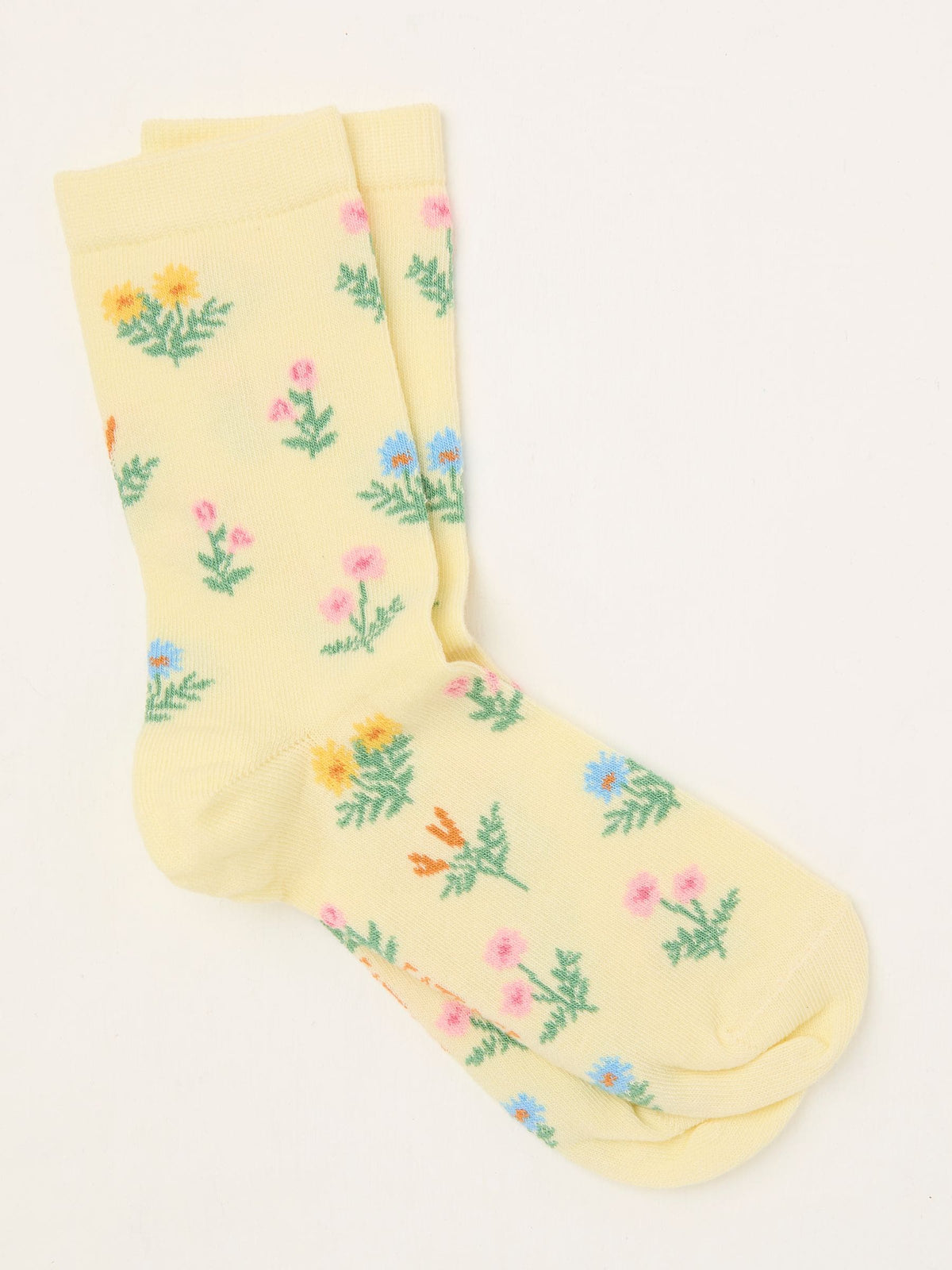 Yellow Floral Socks