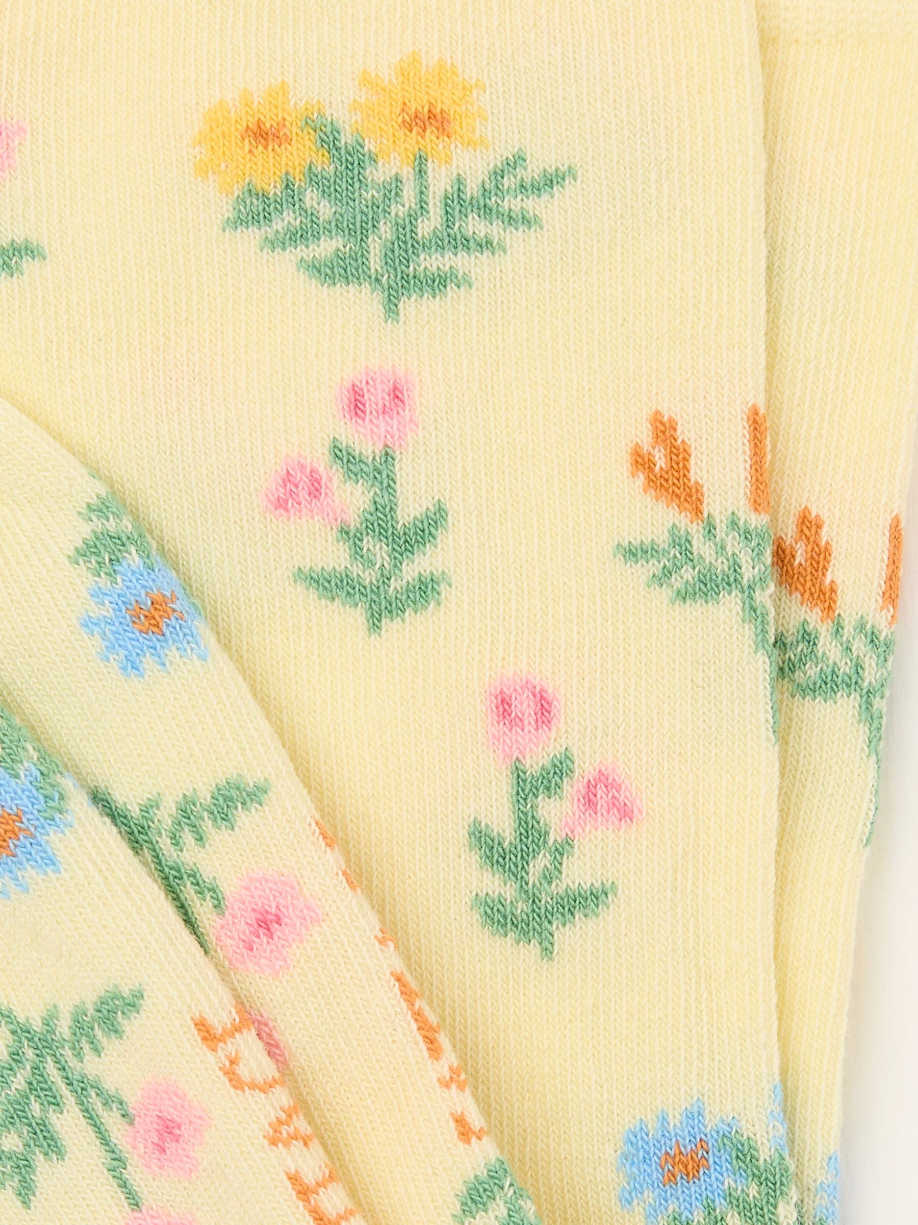 Yellow Floral Socks