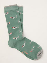 Green Shark Men's Socks