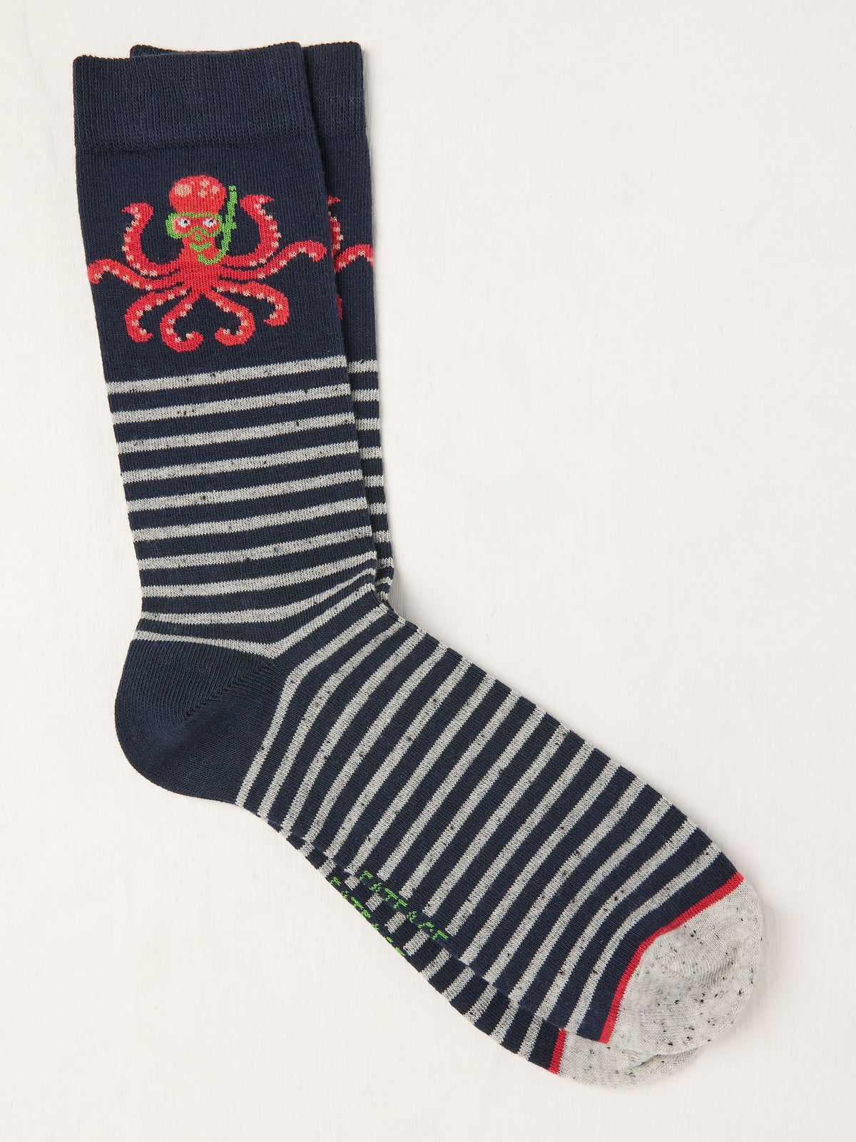 Blue Octopus Men's Striped Socks