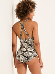 Hope Black Mono Shell Macrame Swimsuit