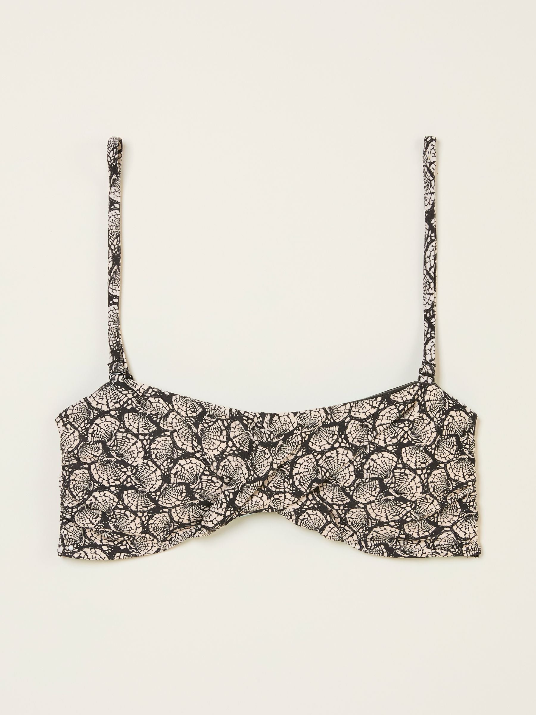Ness Black Mono Shell Bandeau Bikini Top