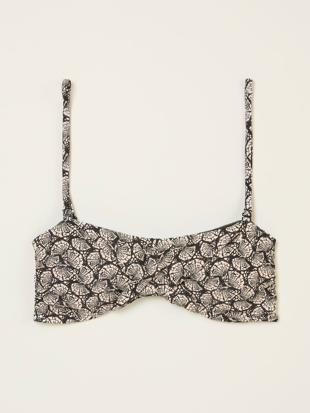 Ness Black Mono Shell Bandeau Bikini Top