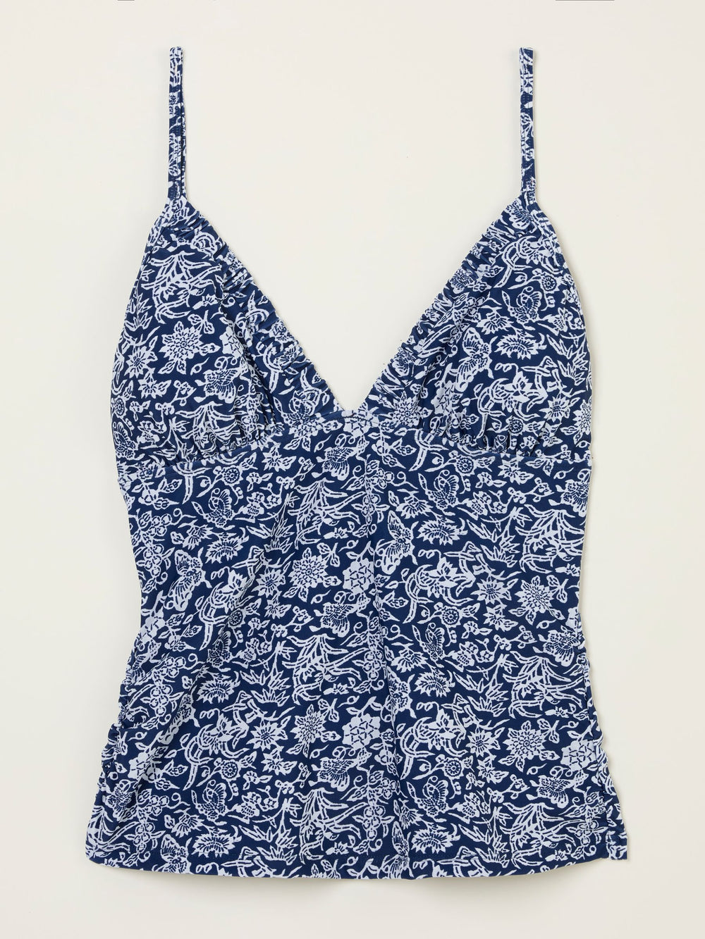 Leven Indigo Blue Damask Paisley Tankini Top