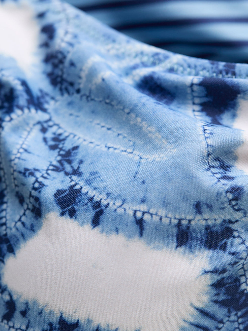 Loe Blue Leaf Print Bikini Top