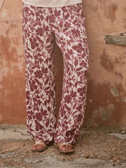 Kingston Claret Printed Satin Trousers