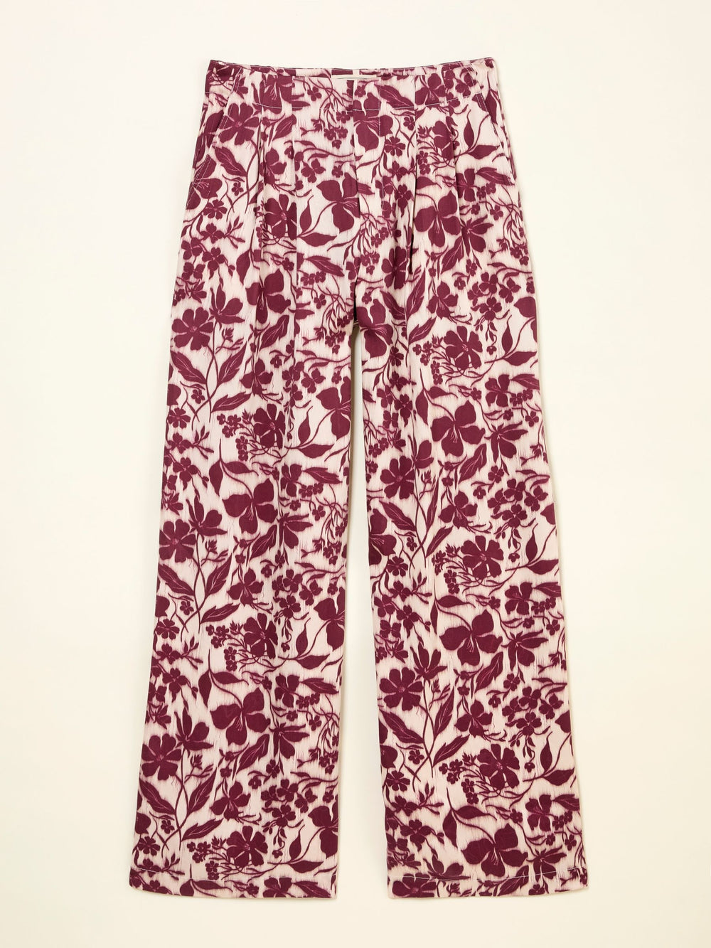 Kingston Claret Printed Satin Trousers