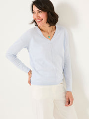 Iris Light Blue V-Neck Knitted Jumper