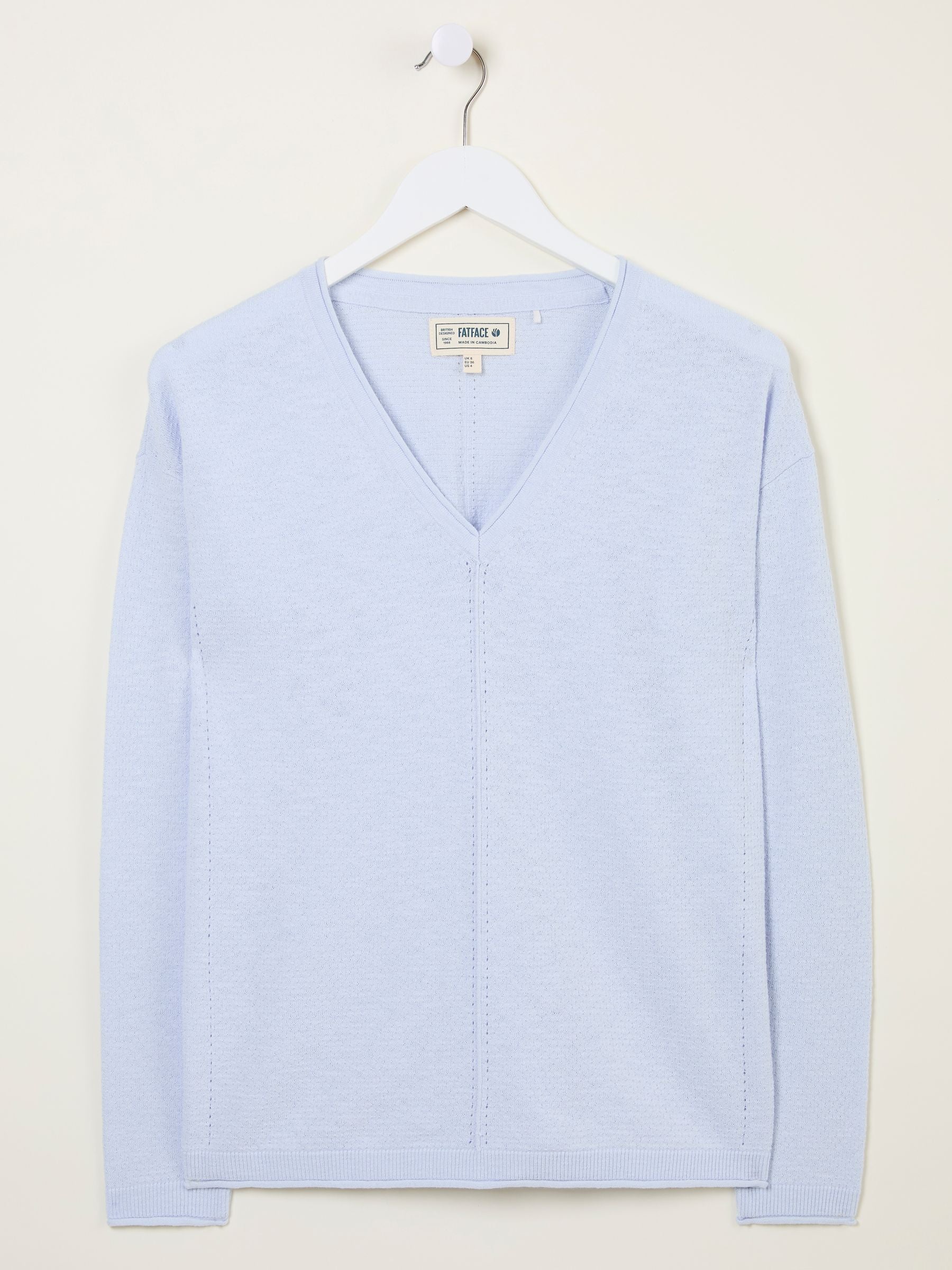 Iris Light Blue V-Neck Knitted Jumper