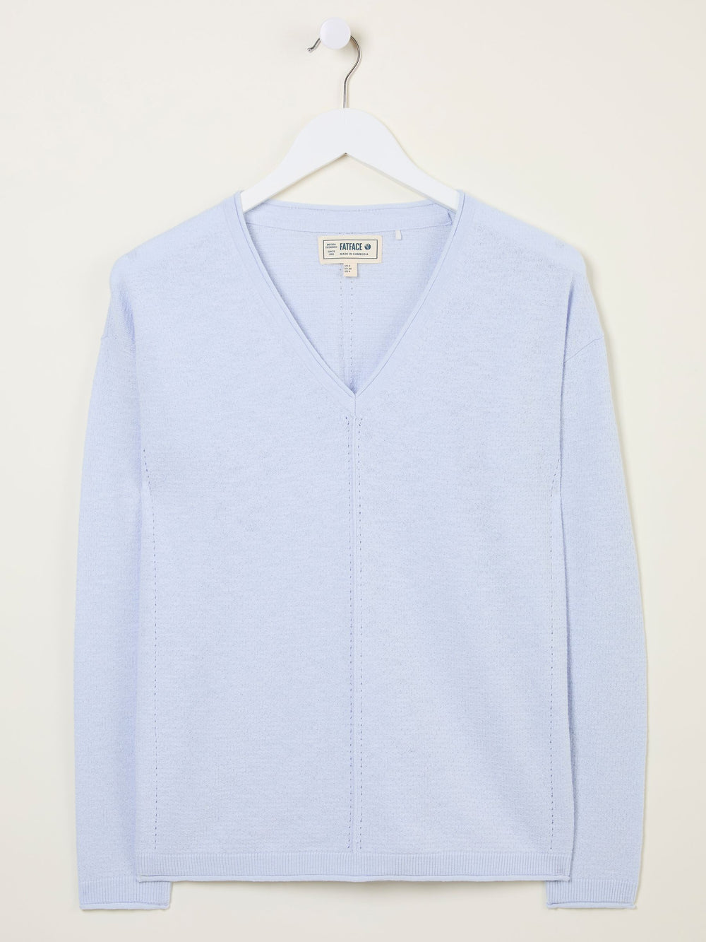 Iris Light Blue V-Neck Knitted Jumper