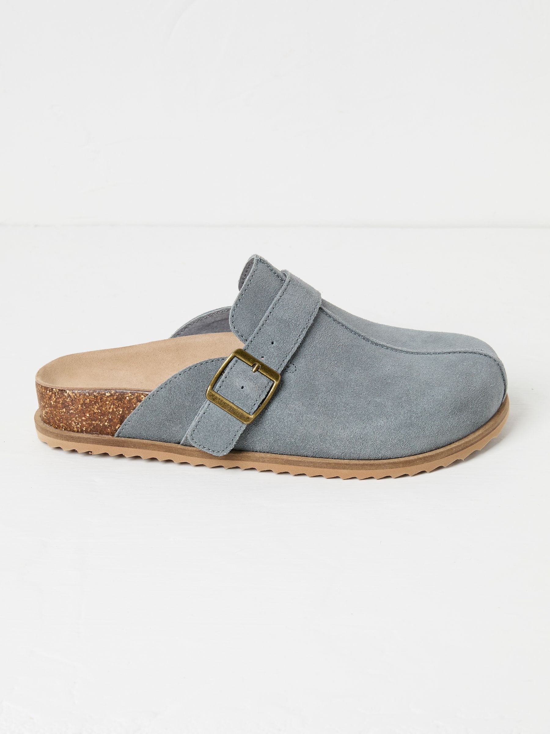 Elda Blue Suede Clogs