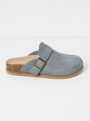 Elda Blue Suede Clogs