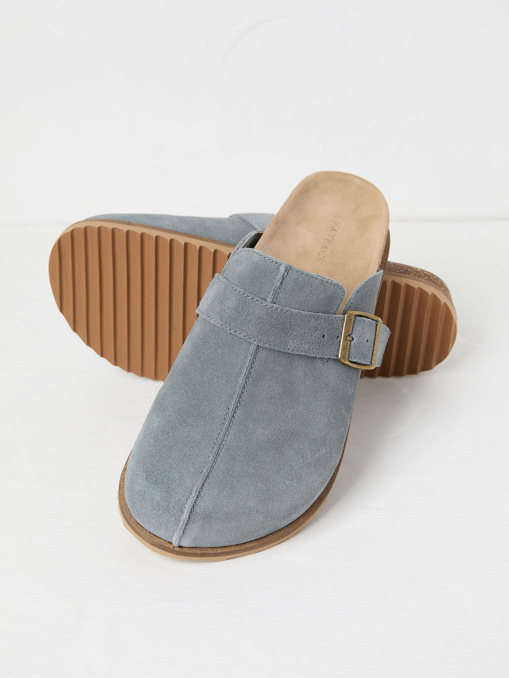 Elda Blue Suede Clogs