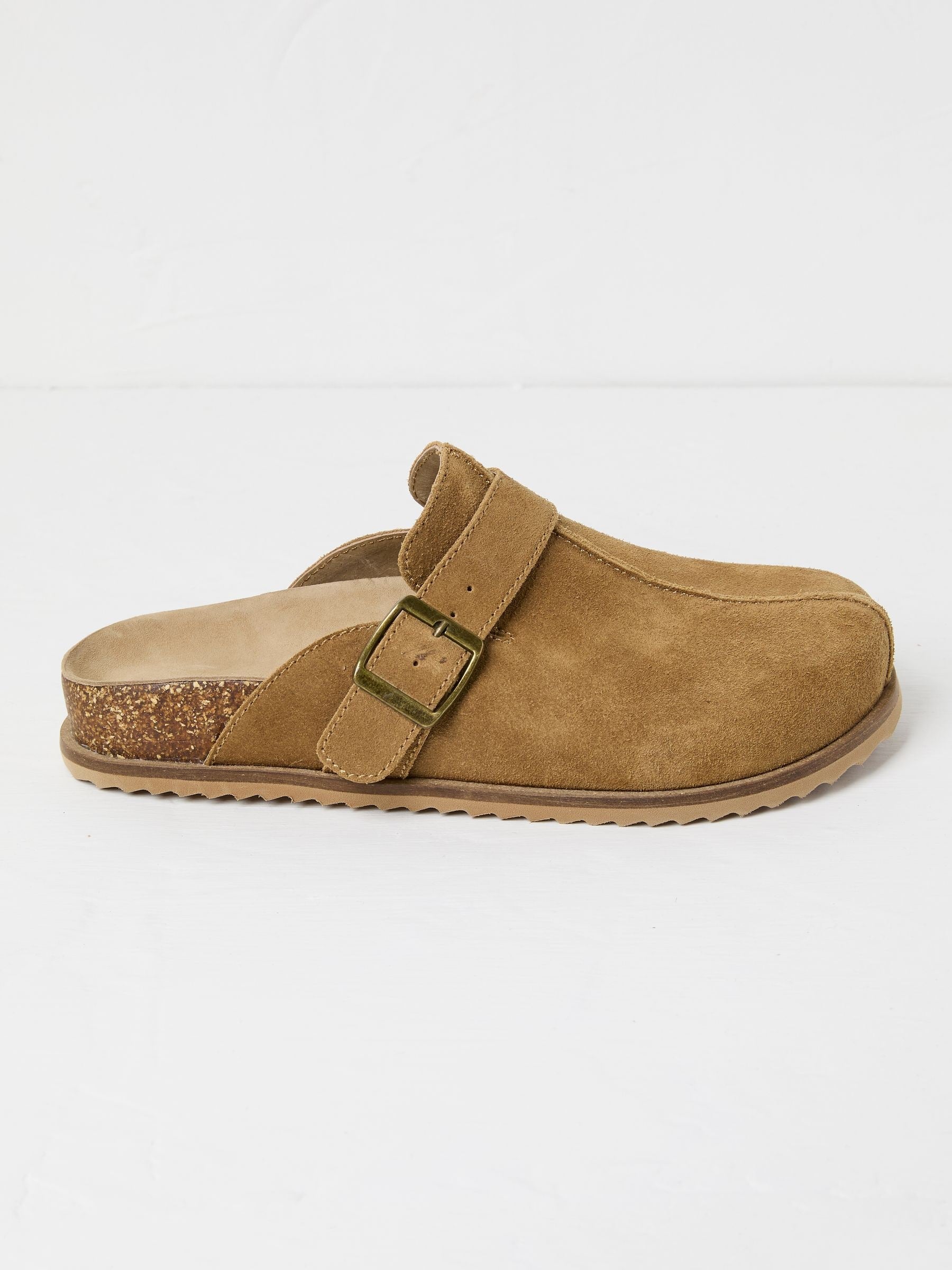 Elda Tan Brown Suede Clogs