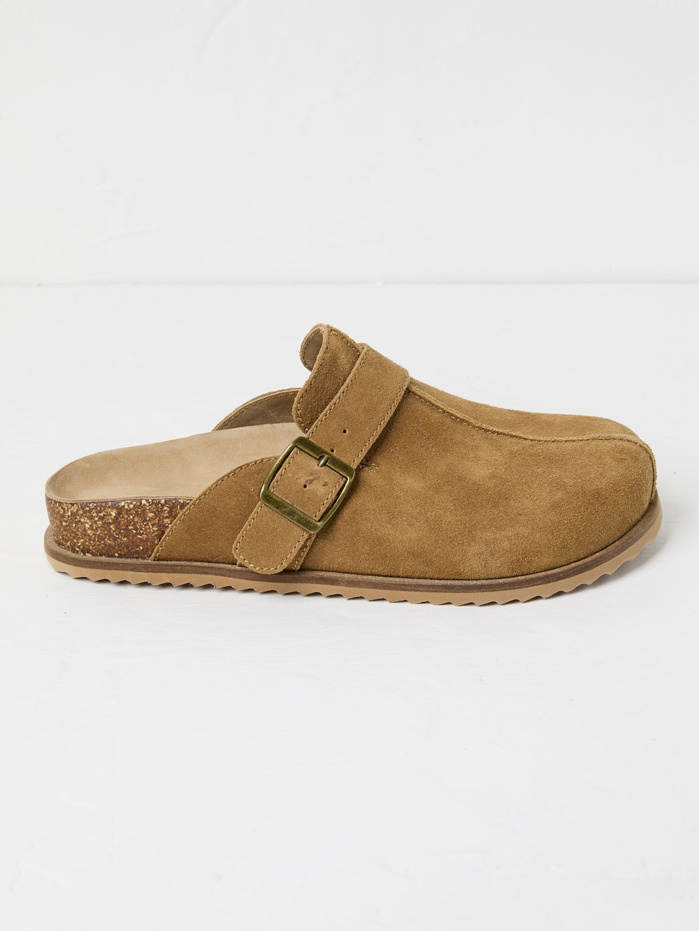 Elda Tan Brown Suede Clogs