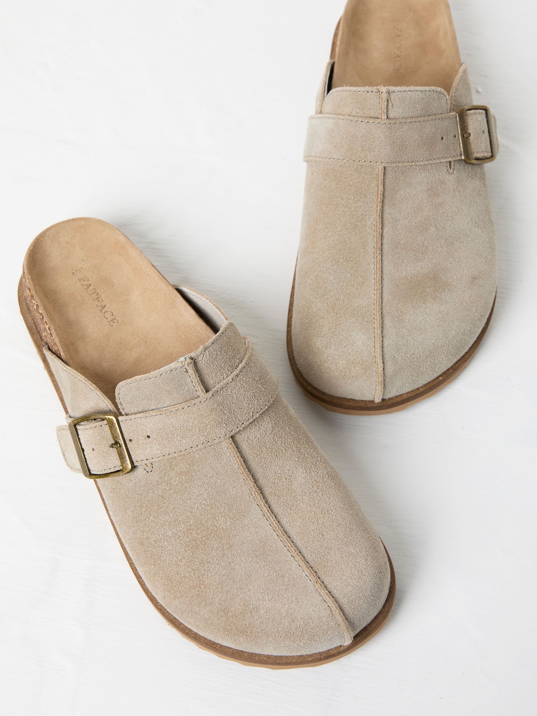 Elda Stone Suede Clogs