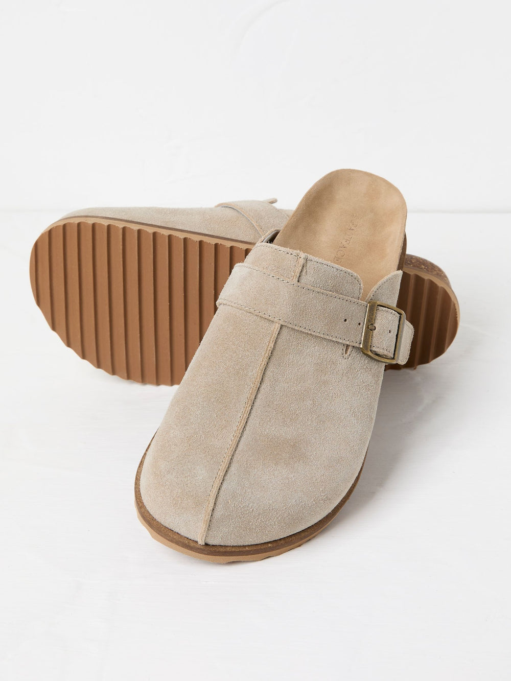 Elda Stone Suede Clogs