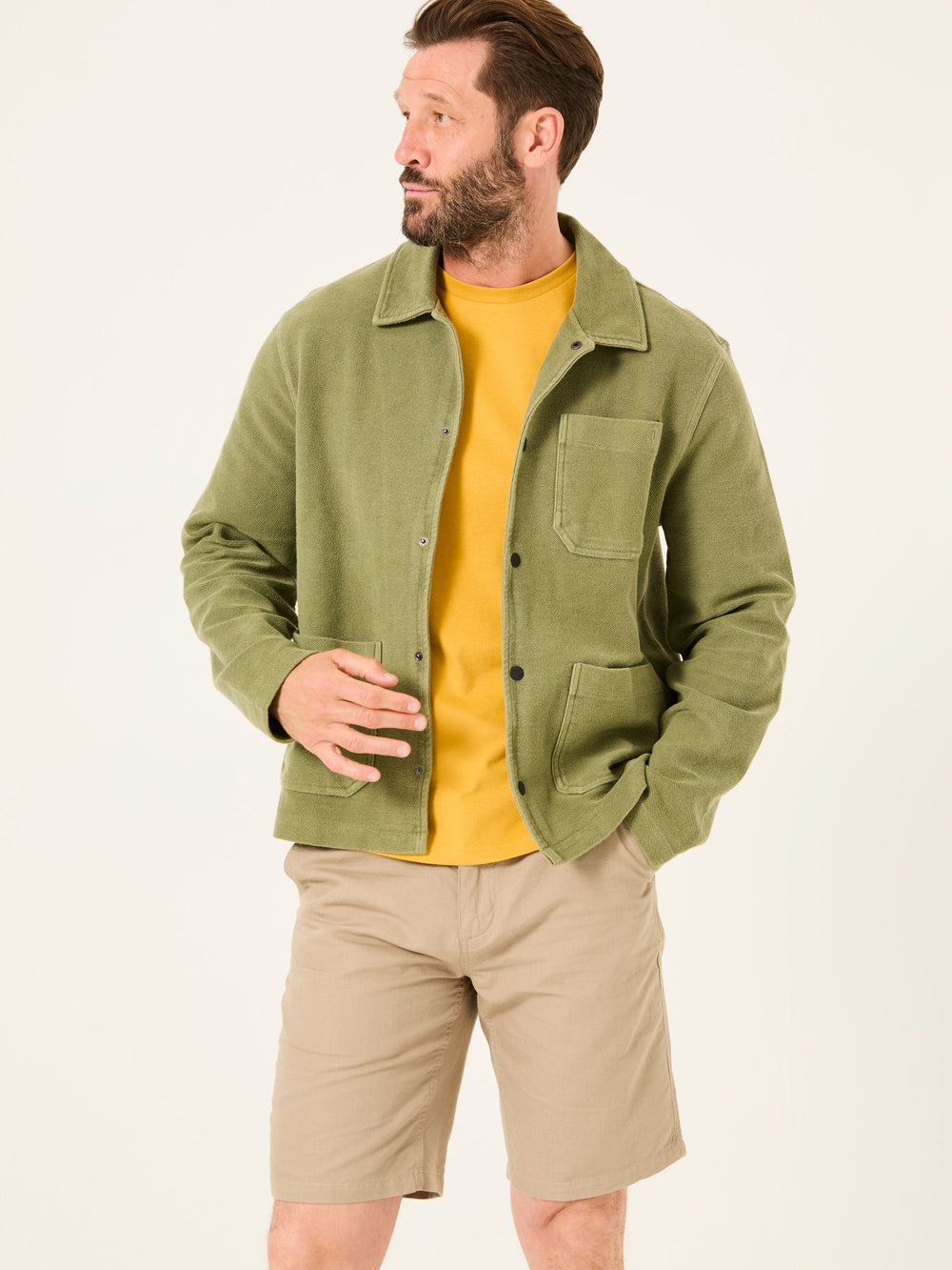 Lowe Khaki Green Lowe Loop Back Light Weight Jacket