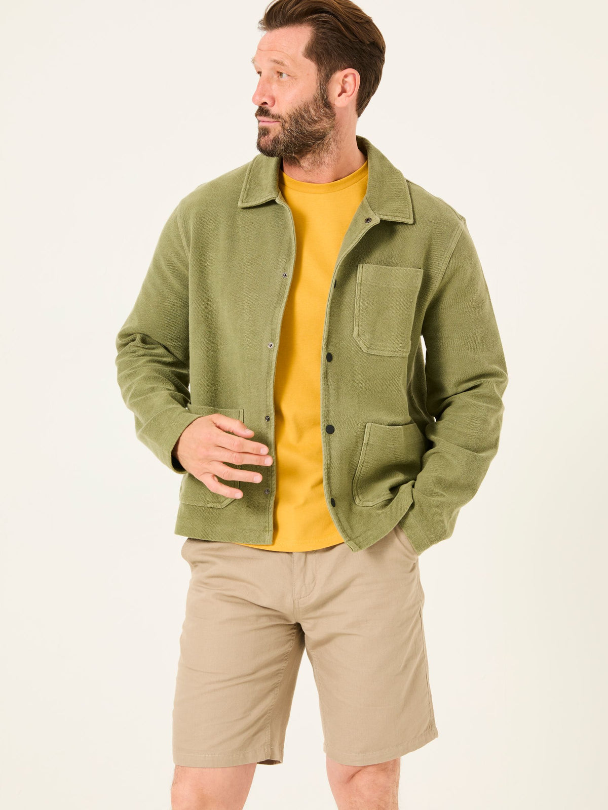 Lowe Khaki Green Lowe Loop Back Light Weight Jacket