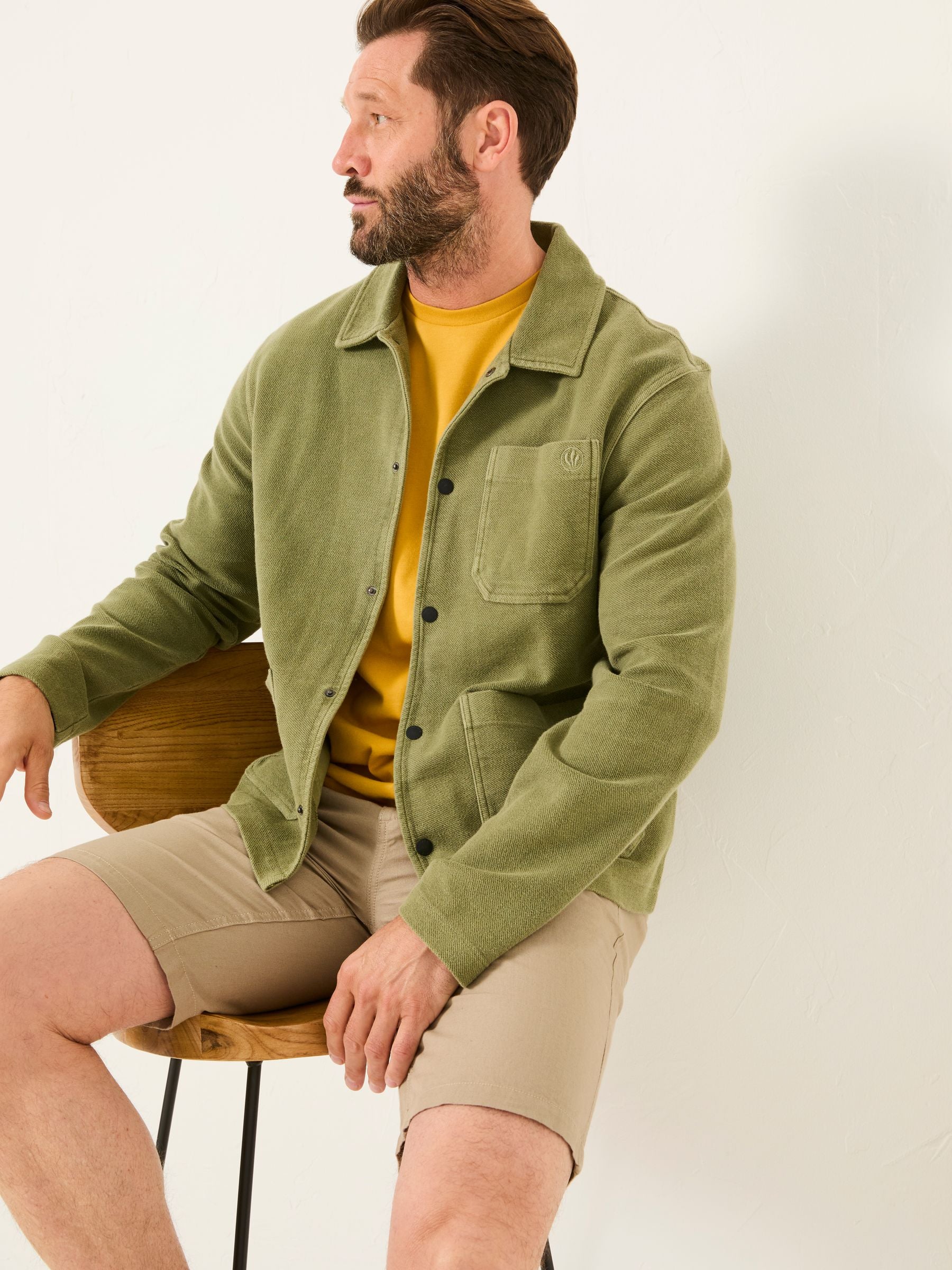 Lowe Khaki Green Lowe Loop Back Light Weight Jacket