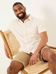 Orange Short Sleeve Fine Stripe Shirt