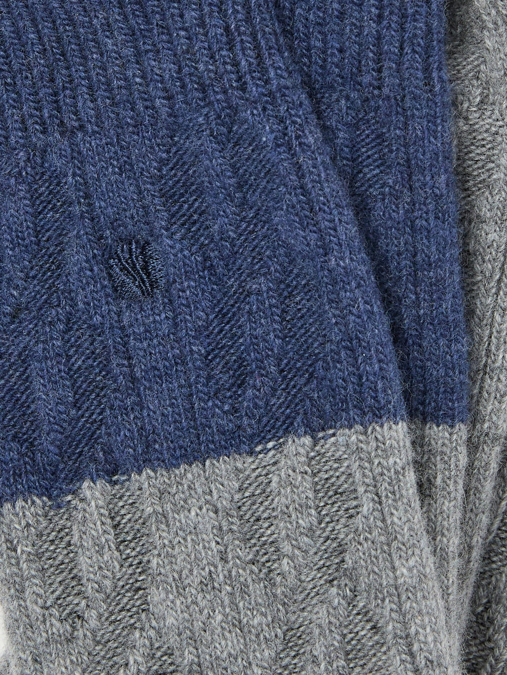 Grey Cashmere Blend Cable Socks