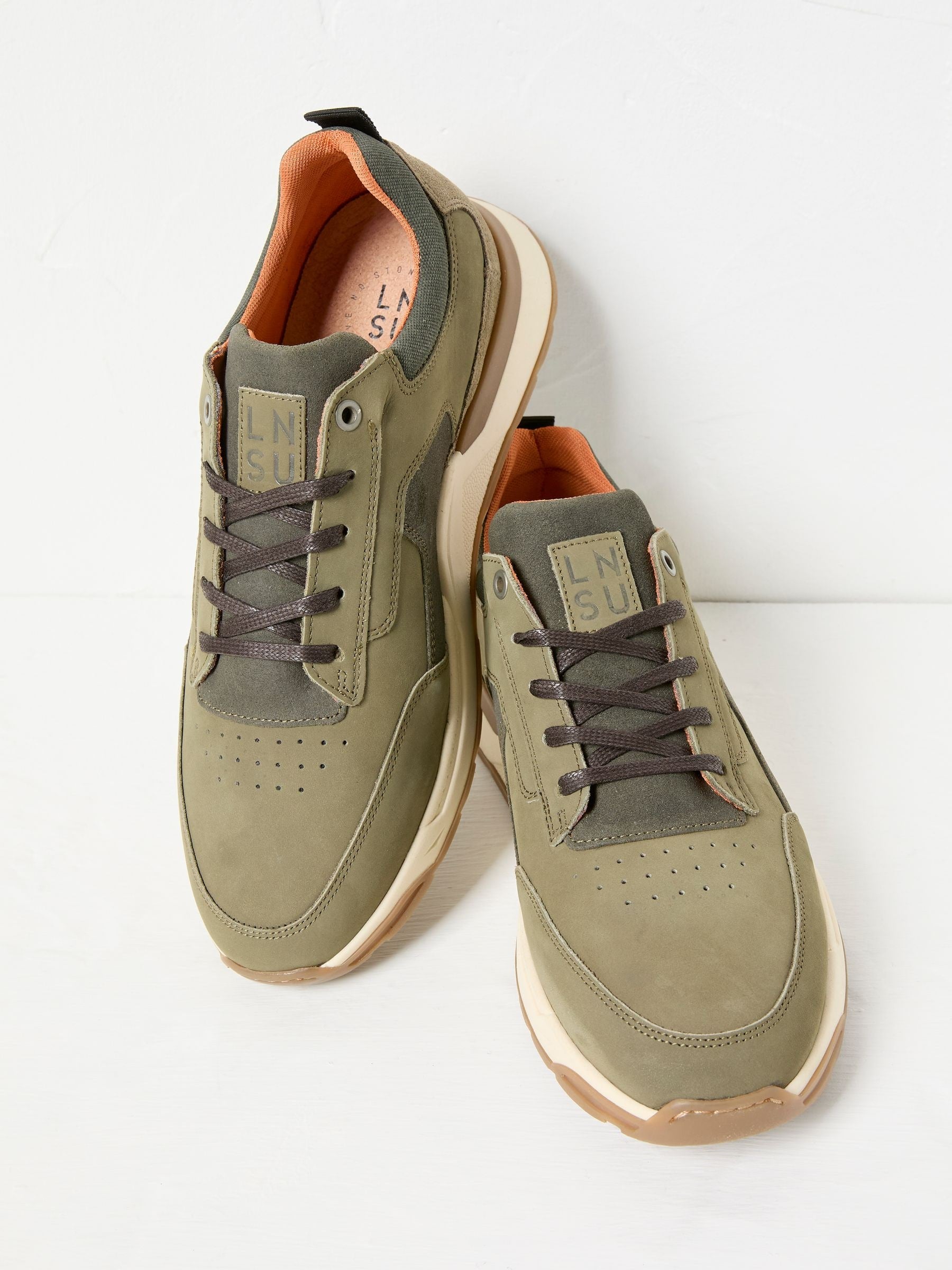 Ace Khaki Green Leather Trainer