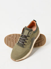 Ace Khaki Green Leather Trainer