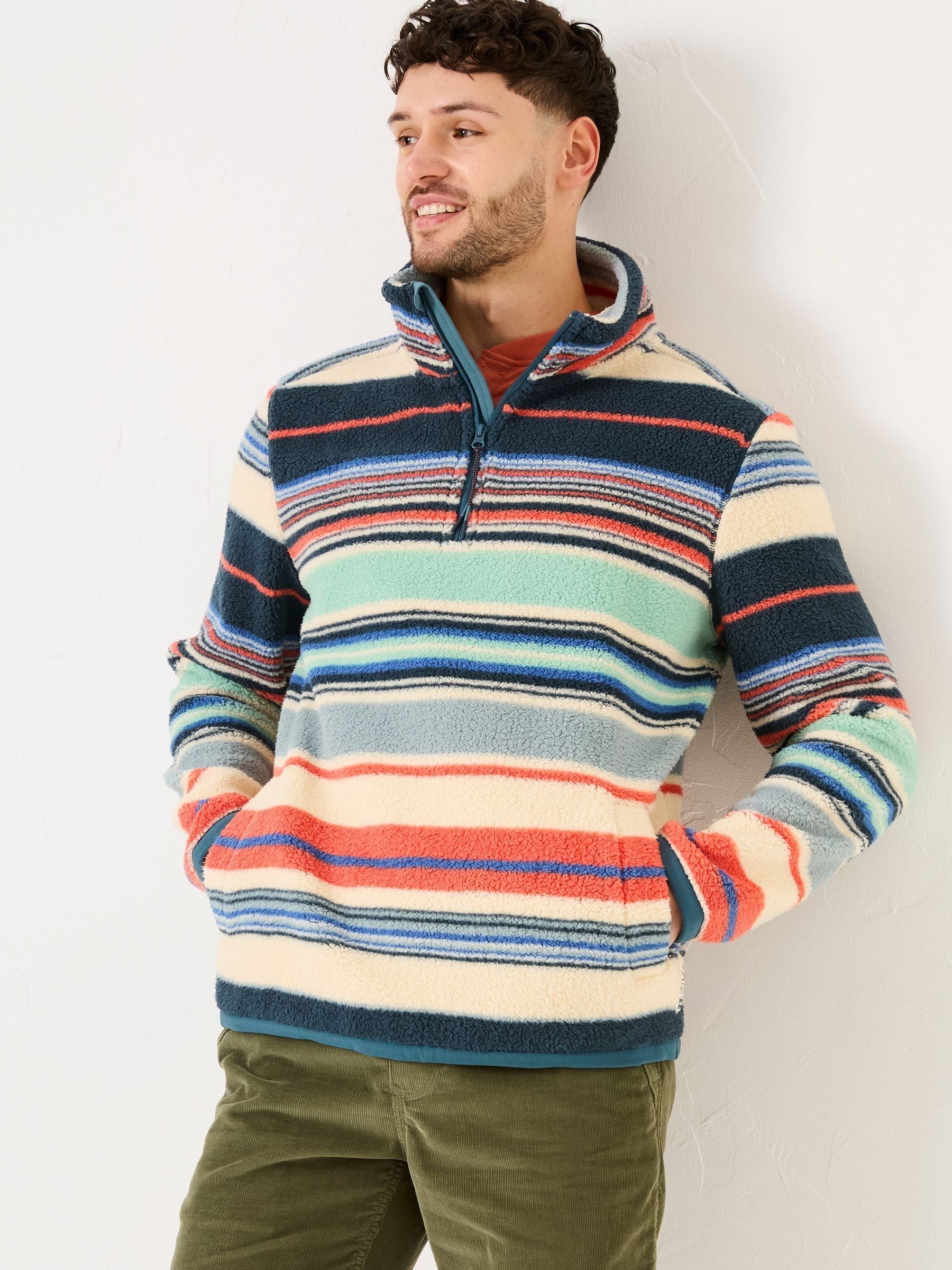 Blue Stripe Fleece Half Zip