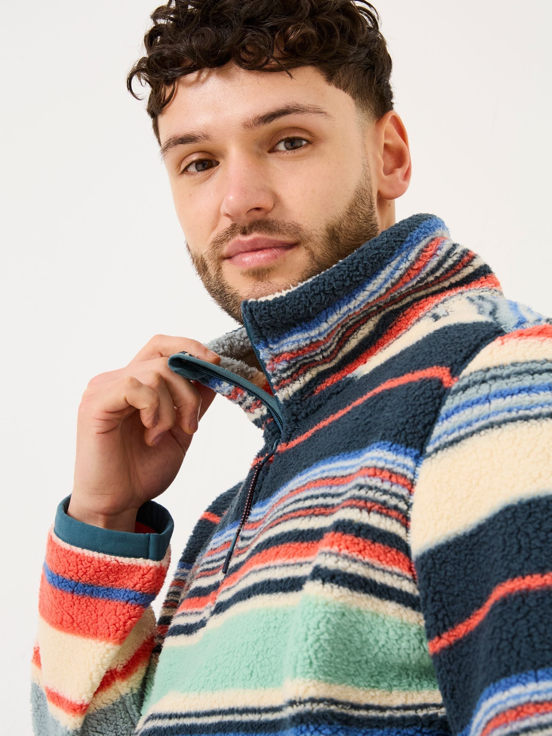 Blue Stripe Fleece Half Zip