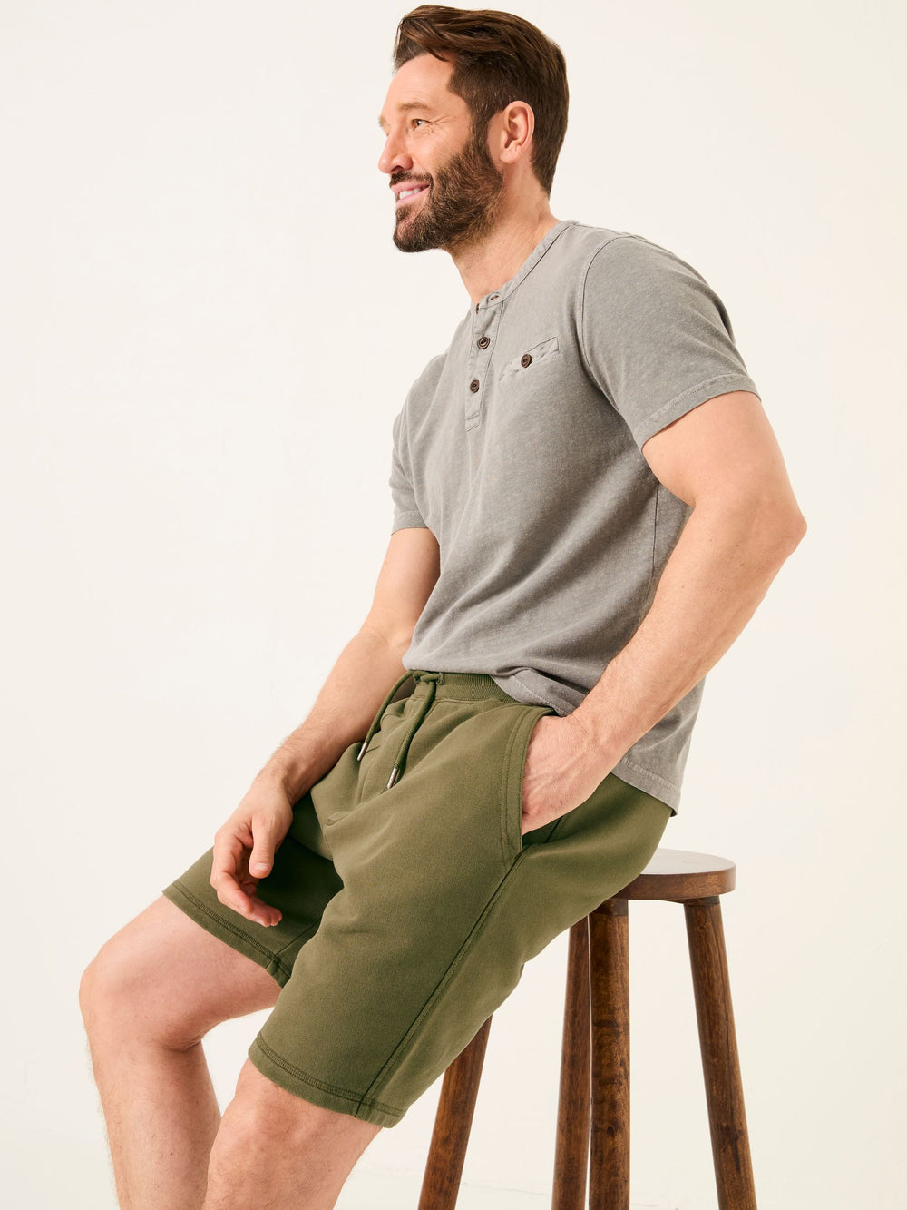 Cambourne Khaki Green Sweat Short