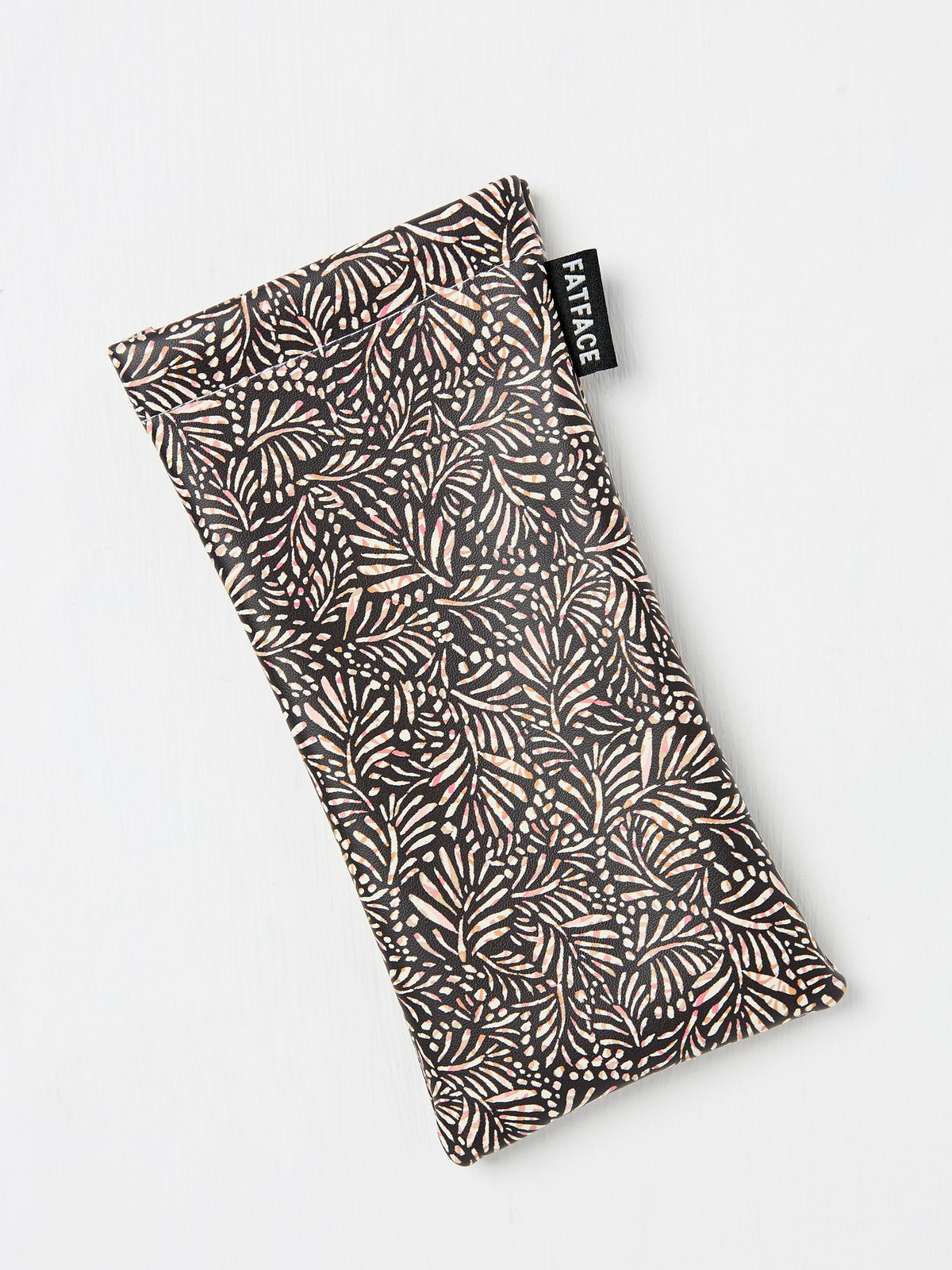 Black Leaf Print Sunglasses Case