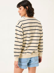 Georgia Ivory Stripe Crew Sweatshirt
