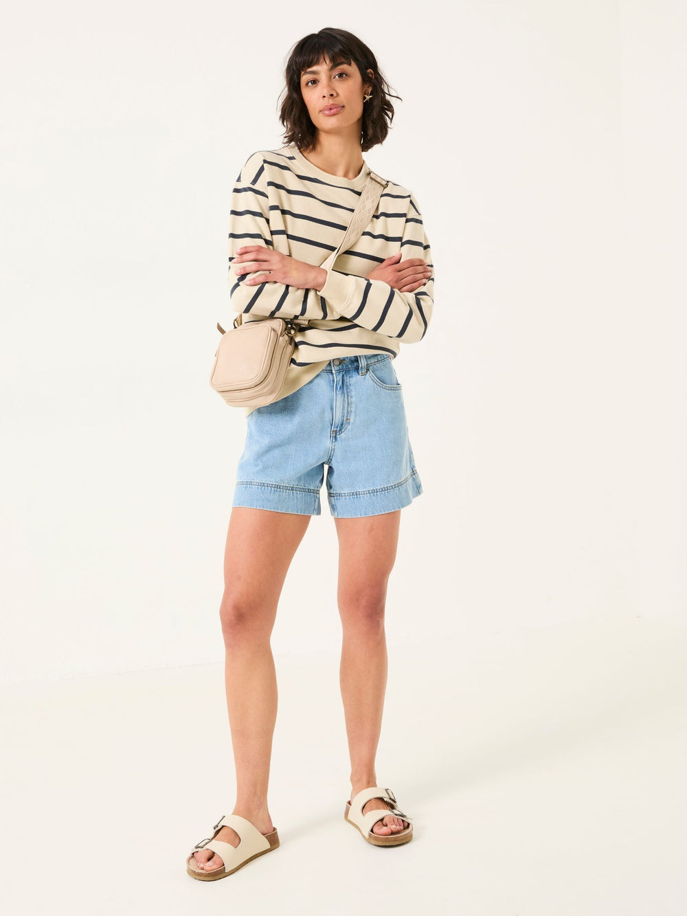 Georgia Ivory Stripe Crew Sweatshirt