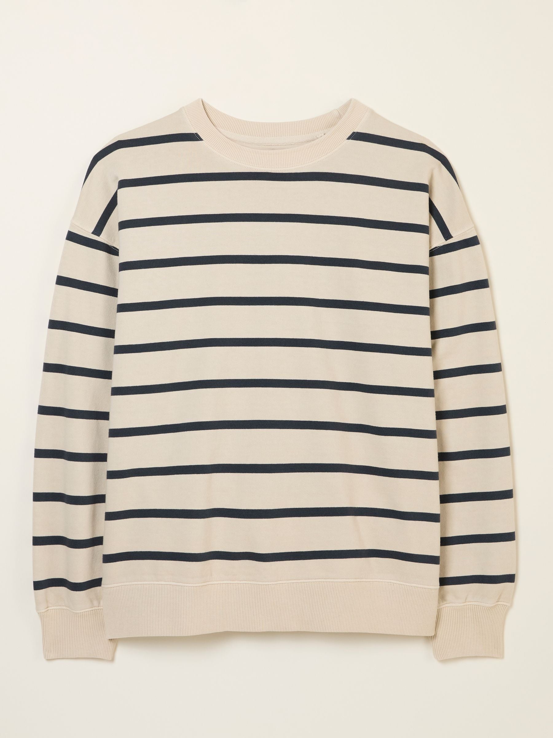 Georgia Ivory Stripe Crew Sweatshirt
