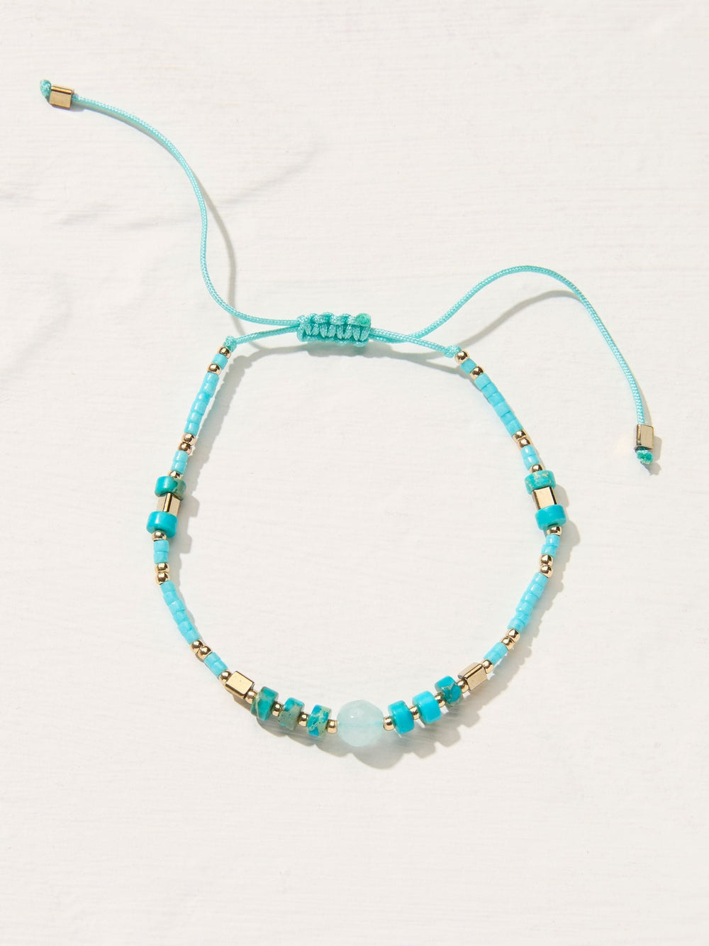 Turquoise Woven Beaded Adjustable Bracelet