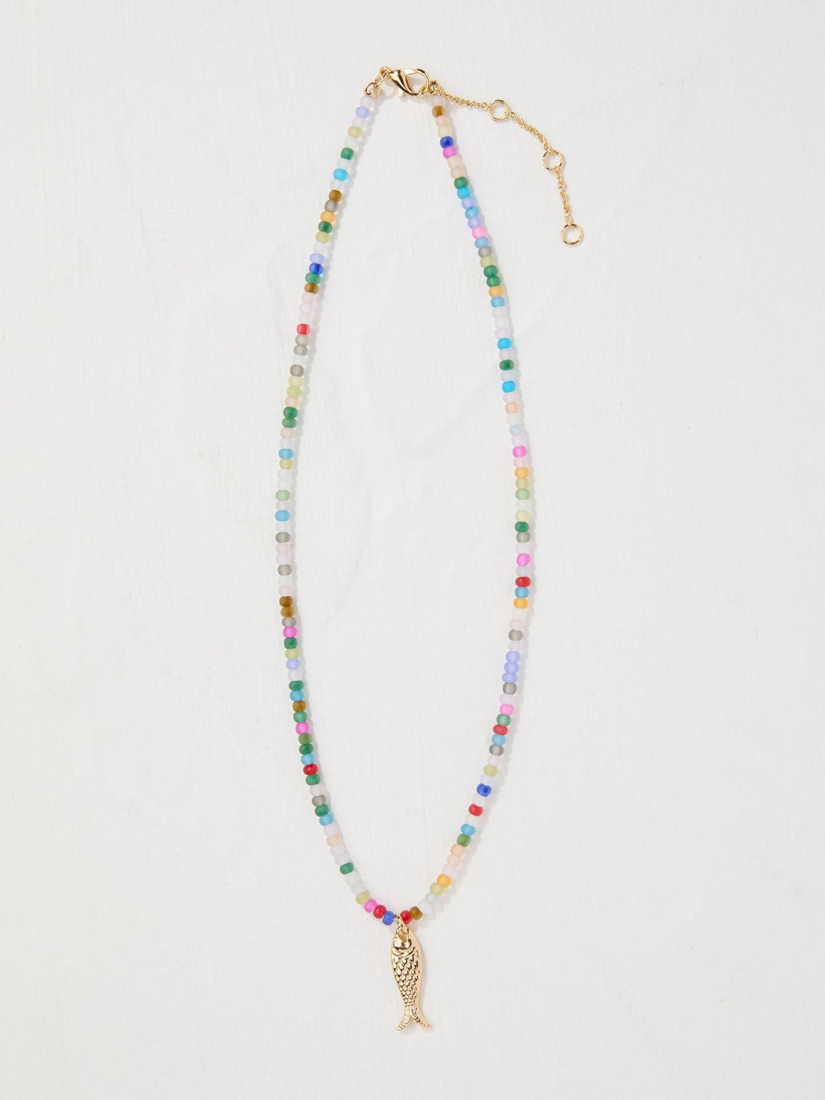 Multi Fish Pendant Beaded Necklace