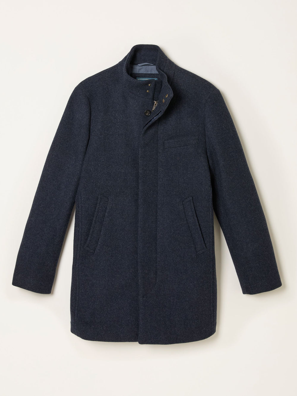 Pendeen Navy Wool Mix Overcoat