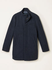 Pendeen Navy Wool Mix Overcoat